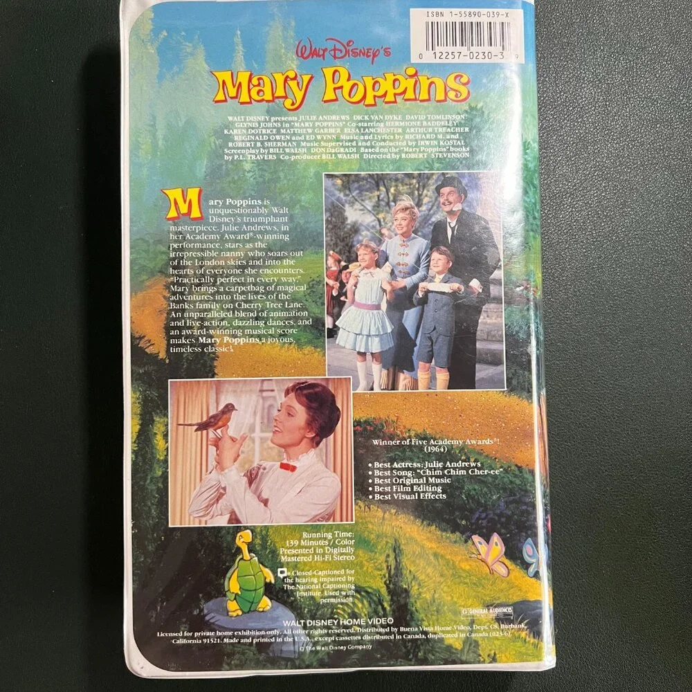 Disney’s Mary Poppins VHS – Vintage Julie Andrews Classic THX Certified Edition